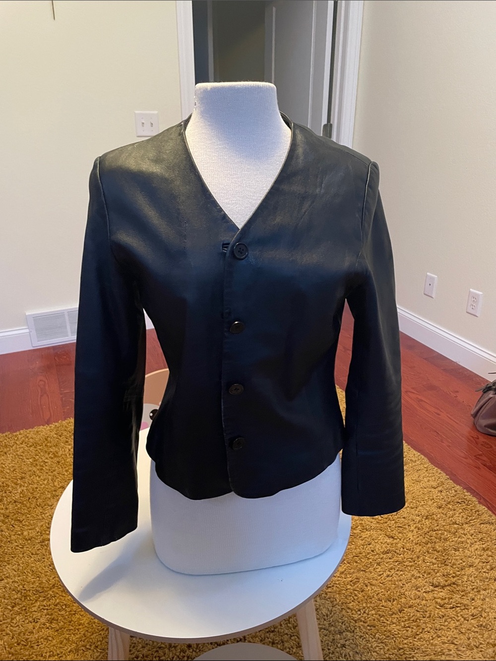 Pendleton Black Leather Button-Front Women's Jacket